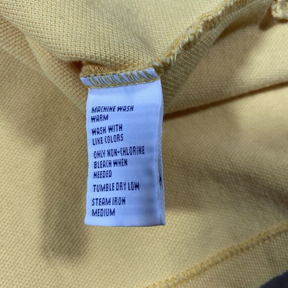 Vtg Polo Ralph Lauren Custom Fit 2 Button Polo Shirt Yellow Preppy Men's Sz Lg - Picture 3 of 5